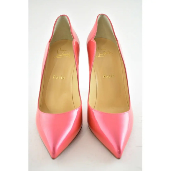 Christian Louboutin Hot Chick 100 Patent Fluo Metal Florida Pink Heel Pump 40 - Picture 5 of 12
